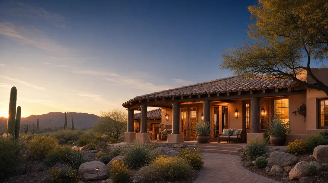 Tucson home at golden hour — brand hero
