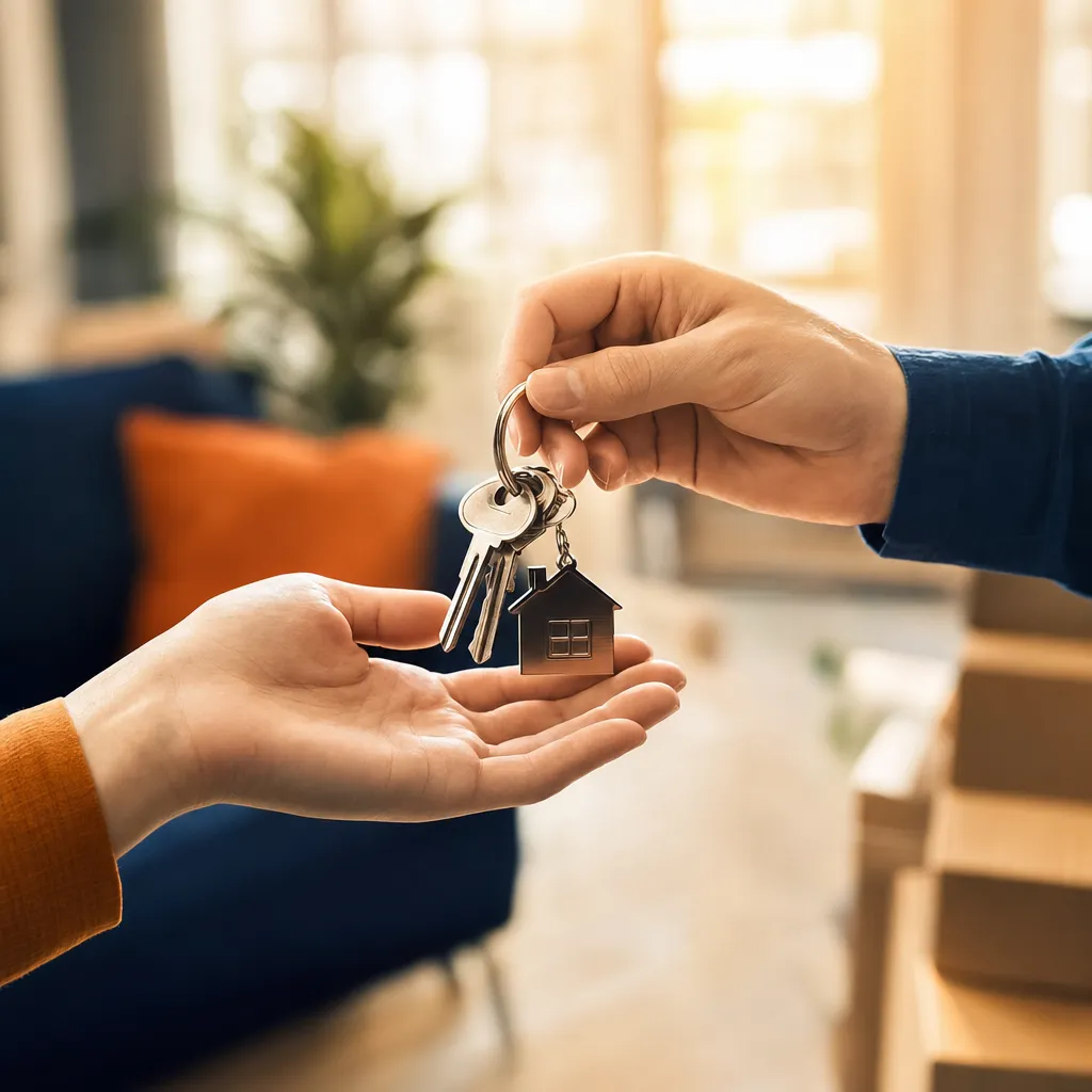 Key handoff close-up