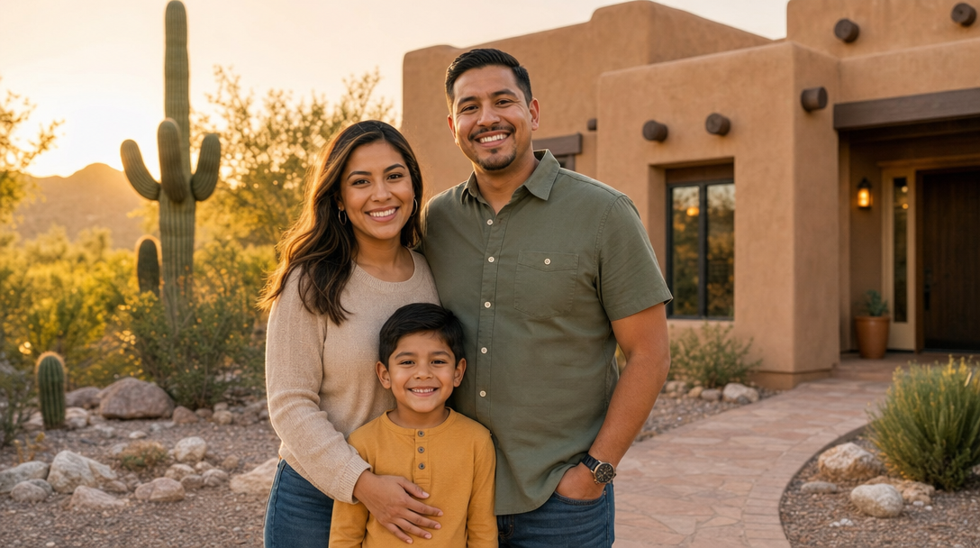 Tucson home at golden hour — brand hero
